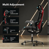 Eureka Ergonomic® Typhon Hybrid Chair, Supports Up to 220 lb, 18.5" to 22.05" Seat Height, Black Mesh Seat, Black/Red Mesh Back, Black Base (EKAGC05R) Each