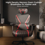 Eureka Ergonomic® Norn Ergonomic Chair, Supports Up to 275 lb, 18.11" to 22.04" Seat Height, Black/Red Mesh Seat/Back, Black Base (EKAGC06R) Each