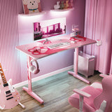 Eureka Ergonomic® Cute Gaming Desk, 47" x 23.63" x 30.13", Pink (EKAGD0100) Each