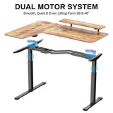 Eureka Ergonomic® L-Shaped Standing Desk with Keyboard Tray, Left Desk, 61.25" x 43.25" x 34.38" to 52.88", Rustic Brown/Black (EKAL60LRB) Each