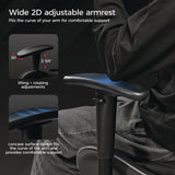 Eureka Ergonomic® Hector Ergonomic Chair, Supports Up to 300 lb, 20.25" - 24.25" Seat Height, Black PU Leather Seat, Black/Gray PU Leather Back (EKAGC07GY) Each