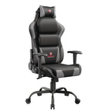 Eureka Ergonomic® Hector Ergonomic Chair, Supports Up to 300 lb, 20.25" - 24.25" Seat Height, Black PU Leather Seat, Black/Gray PU Leather Back (EKAGC07GY) Each