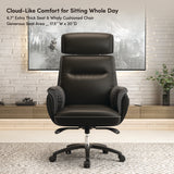 Eureka Ergonomic® Royal Executive Office Chair, Support up to 300 lb, 19.46"-22.26" Seat Height, Black PU Leather Seat, Black Faux Leather Back (EKAOC003B) Each