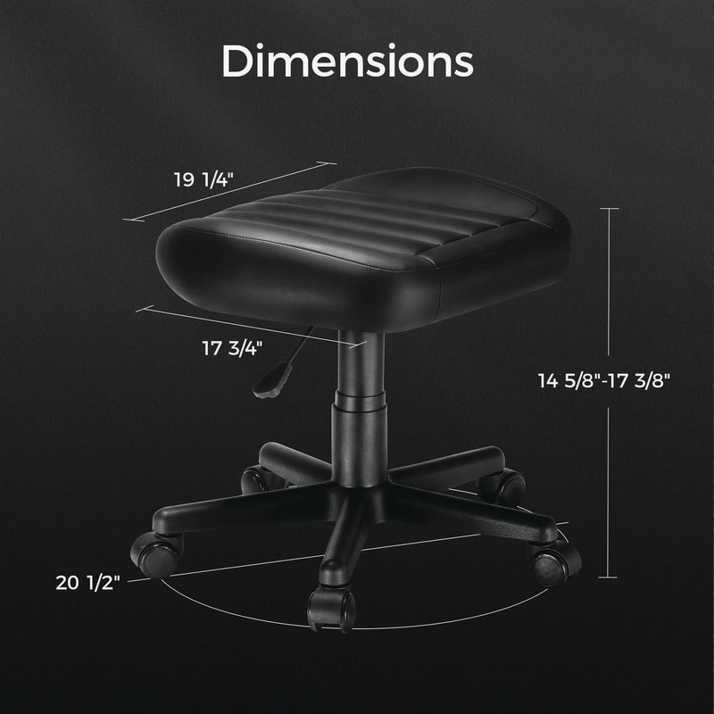 Eureka Ergonomic® Footstool with Wheels, 19.25 x 17.38 x 14.63 to 17.75, Black (EKAAR21B) Each