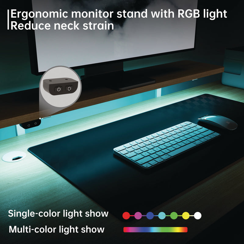 Eureka Ergonomic® L-Shaped Standing Desk with Keyboard Tray, Right Desk, 61.25" x 43.25" x 34.38" to 52.88", Maple White/White (EKAL60RMW) Each