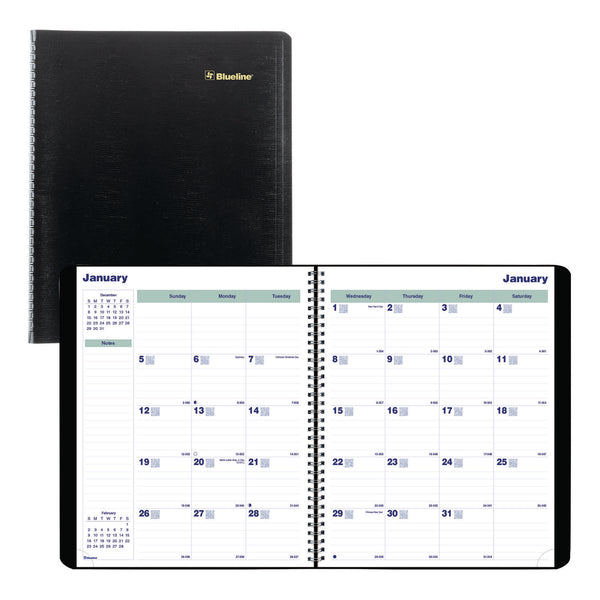 Blueline® Plan and Link Monthly Planner, 11" x 9.06", Black Cover, 16-Months: Sept 2024 to Dec 2025 (REDC151281T) Each