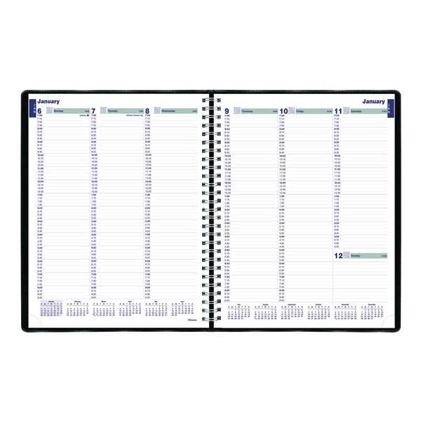 Blueline® Plan and Link Weekly Appointment Planner, 11" x 9.06", Black Cover, 12-Month (Jan to Dec): 2025 (REDC595081T) Each