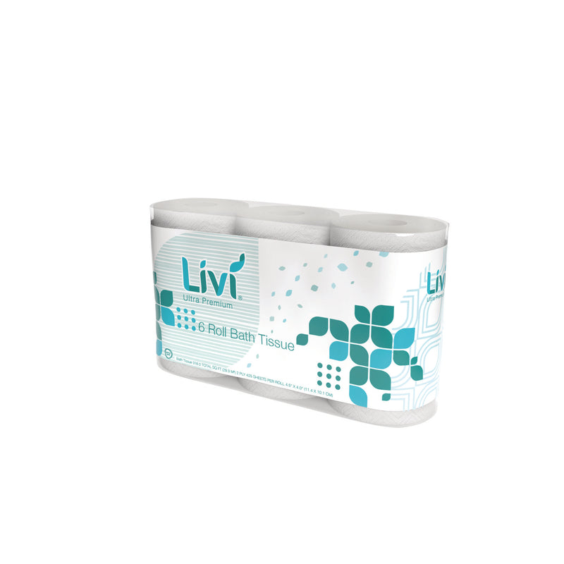 Livi Bath Tissue, 2-Ply, White, 425 Sheets, 36 Rolls/Carton (SOL292101) Each