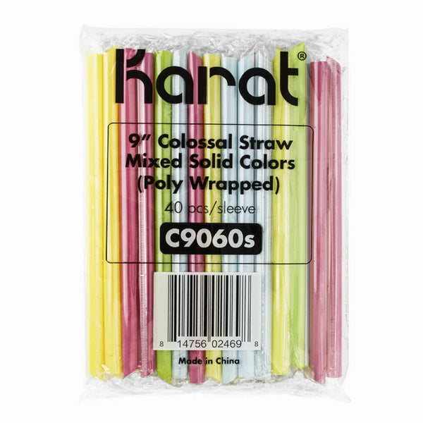 Karat Boba Straws, 9", Assorted, 1,600/Carton (KRTC9060SMIXED) Case of 1600