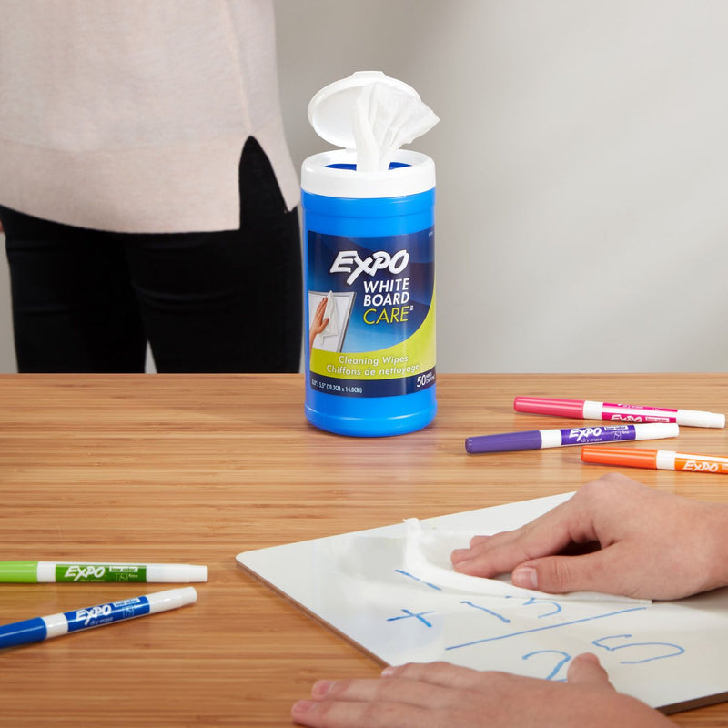 Expo® Dry-Erase Board-Cleaning Wet Wipes, 6 x 9, 50/Container (SAN81850A) Each