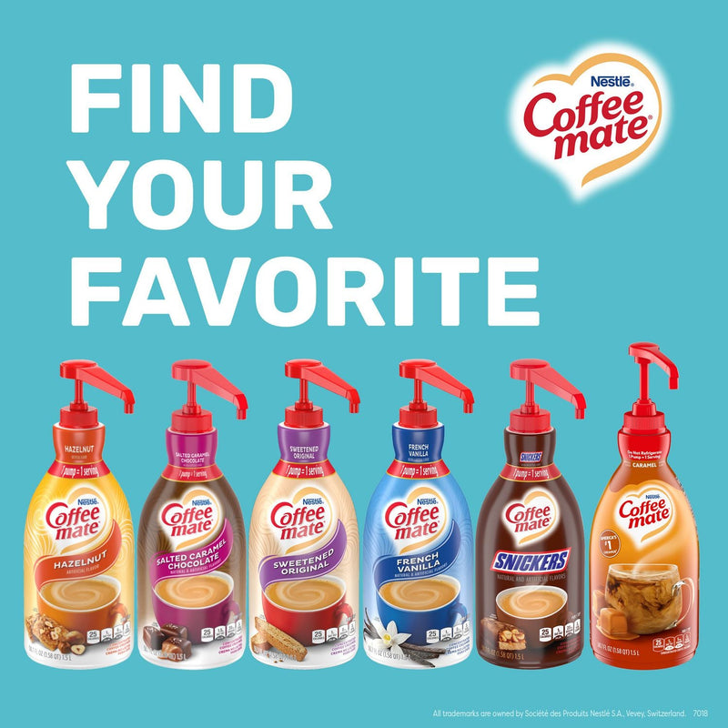 Coffee mate® Liquid Creamer Pump Bottle, Caramel, 50.7 oz Pump Bottle, 2/Carton (NES73358CT) Case of 2