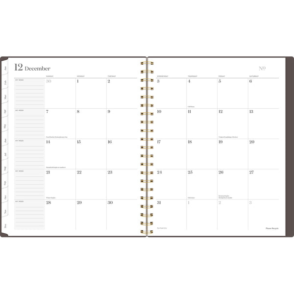 Cambridge® Workstyle Monthly Poly Planner, Geometric Artwork, 11 x 8.5, Java Brown/Gold Cover, 12-Month (Jan to Dec): 2025 (AAG160690004) Each