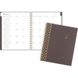 Cambridge® Workstyle Monthly Poly Planner, Geometric Artwork, 11 x 8.5, Java Brown/Gold Cover, 12-Month (Jan to Dec): 2025 (AAG160690004) Each