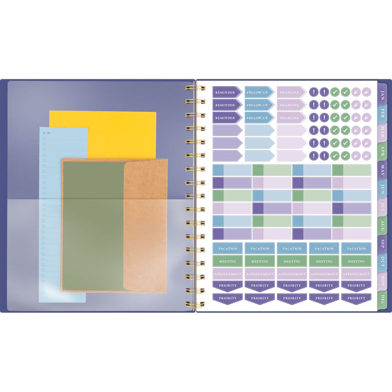Badge Geo Weekly/Monthly Planner, 8.88 x 7.69, Purple/Gold Cover, 13-Month (Jan to Jan): 2025 to 2026 (AAG1722G805) Each
