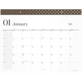 Cambridge® WorkStyle Monthly Desk Pad Calendar, 21.75 x 17, White Sheets, Brown/Gold Headband, Clear Corners, 12-Month (Jan-Dec): 2025 (AAG160670404) Each