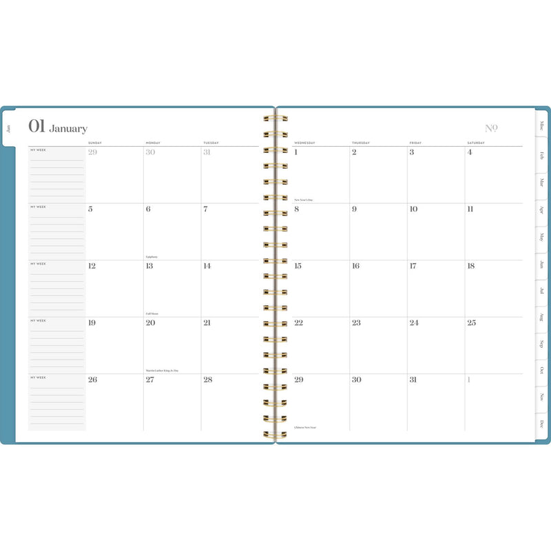 Cambridge® Workstyle Weekly/Monthly Planner, Geometric Artwork, 11 x 9.38, Blue/Gold Cover, 12-Month (Jan to Dec): 2025 (AAG160690512) Each