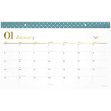 Cambridge® WorkStyle Compact Monthly Desk Pad Calendar, 17.75 x 11, White Sheets, Blue/Gold Headband, 12-Month (Jan to Dec): 2025 (AAG160670512) Each