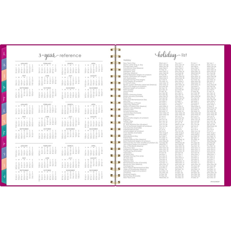 AT-A-GLANCE® Harmony Weekly/Monthly Poly Planner, Weekly: Vertical Format, 11 x 9.38, Purple/Gold Cover, 13-Month (Jan to Jan): 2025-2026 (AAG109990556) Each