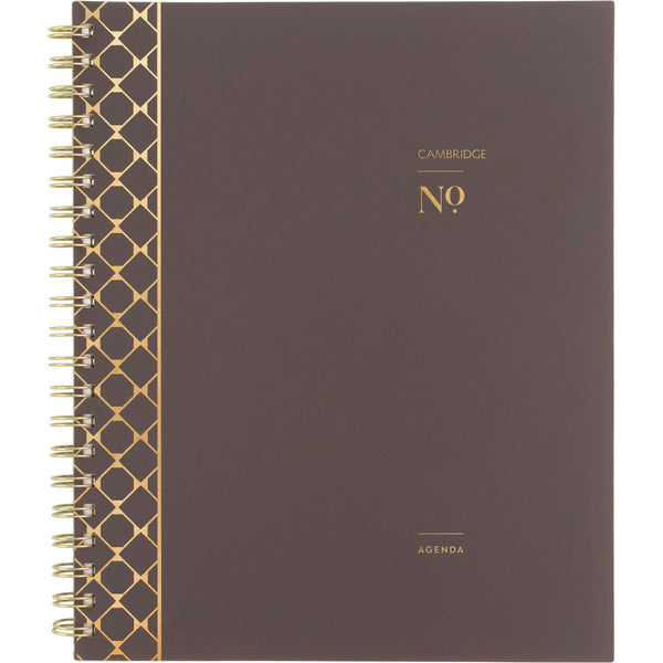 Cambridge® Workstyle Monthly Poly Planner, Geometric Artwork, 11 x 8.5, Java Brown/Gold Cover, 12-Month (Jan to Dec): 2025 (AAG160690004) Each