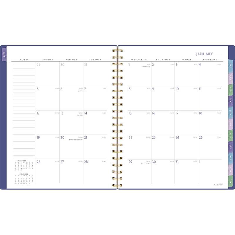 AT-A-GLANCE® Badge Geo Weekly/Monthly Planner, 11 x 9.25, Purple/Gold Cover, 13-Month (Jan to Jan): 2025 to 2026 (AAG1722G905) Each