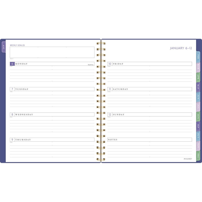 AT-A-GLANCE® Badge Geo Weekly/Monthly Planner, 11 x 9.25, Purple/Gold Cover, 13-Month (Jan to Jan): 2025 to 2026 (AAG1722G905) Each