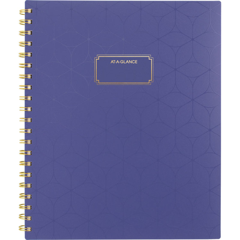 AT-A-GLANCE® Badge Geo Weekly/Monthly Planner, 11 x 9.25, Purple/Gold Cover, 13-Month (Jan to Jan): 2025 to 2026 (AAG1722G905) Each