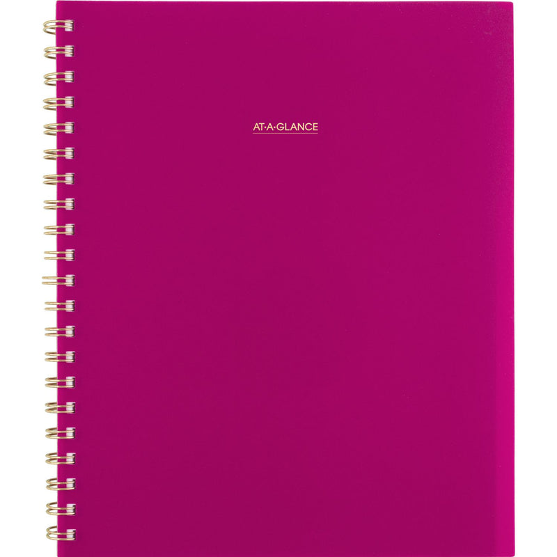 AT-A-GLANCE® Harmony Weekly/Monthly Poly Planner, Weekly: Vertical Format, 11 x 9.38, Purple/Gold Cover, 13-Month (Jan to Jan): 2025-2026 (AAG109990556) Each