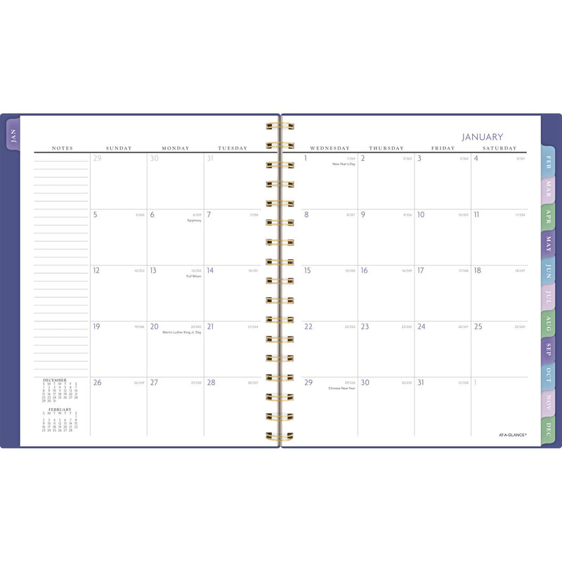 Badge Geo Weekly/Monthly Planner, 8.88 x 7.69, Purple/Gold Cover, 13-Month (Jan to Jan): 2025 to 2026 (AAG1722G805) Each