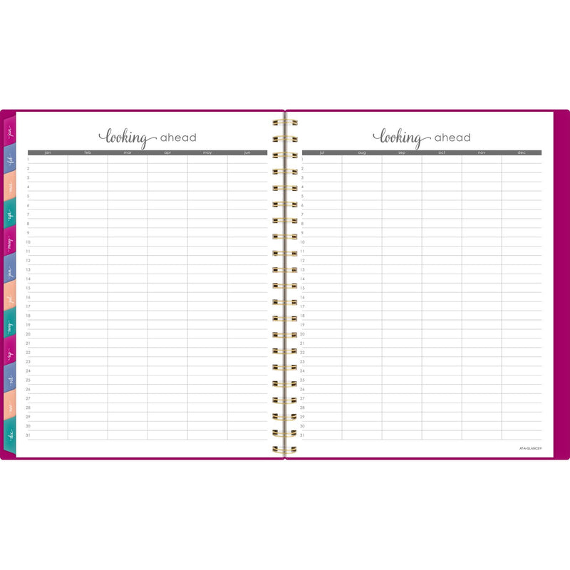 AT-A-GLANCE® Harmony Weekly/Monthly Poly Planner, Weekly: Vertical Format, 11 x 9.38, Purple/Gold Cover, 13-Month (Jan to Jan): 2025-2026 (AAG109990556) Each
