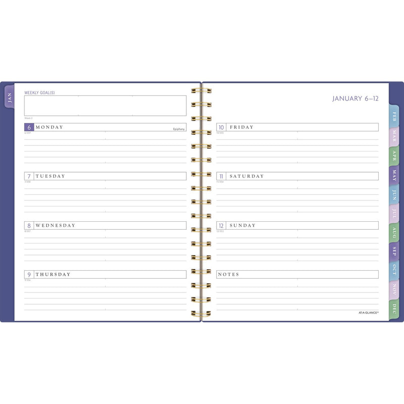 Badge Geo Weekly/Monthly Planner, 8.88 x 7.69, Purple/Gold Cover, 13-Month (Jan to Jan): 2025 to 2026 (AAG1722G805) Each