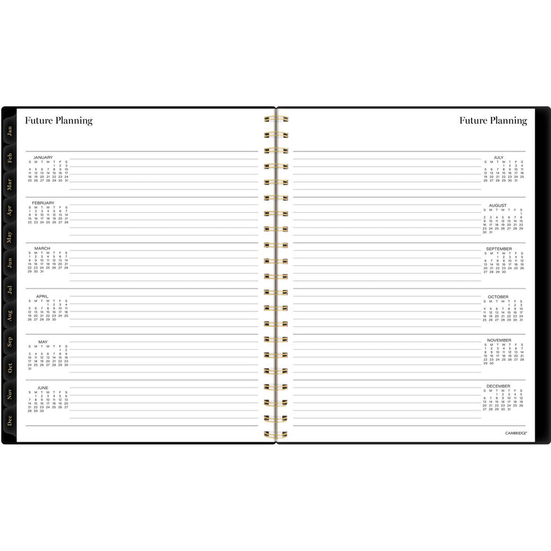 Cambridge® Radiate Weekly/Monthly Planner, Stylized Solar-Eclipse Artwork, 11 x 9.25, Black/Gold Cover, 12-Month (Jan to Dec): 2025 (AAG1725905) Each