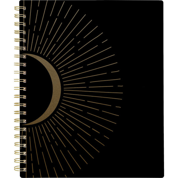 Cambridge® Radiate Weekly/Monthly Planner, Stylized Solar-Eclipse Artwork, 11 x 9.25, Black/Gold Cover, 12-Month (Jan to Dec): 2025 (AAG1725905) Each