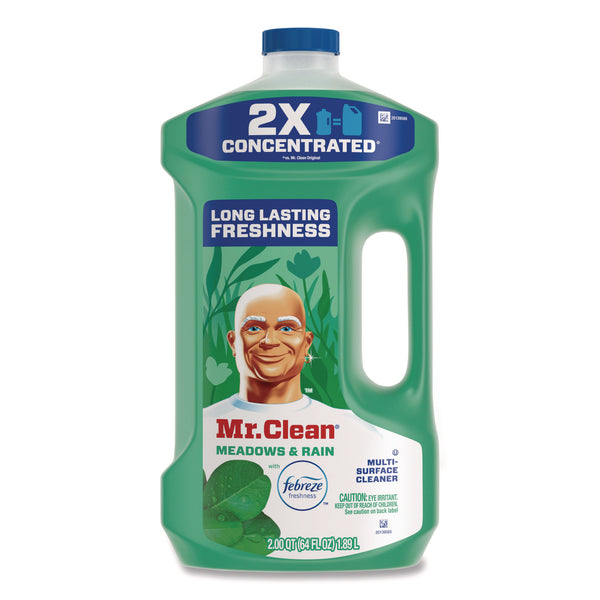 Mr. Clean Multipurpose Cleaning Solution with Febreze, Meadows and Rain, 64 oz Bottle, 4/Carton (PGC10725) Case of 4