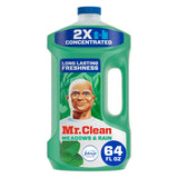 Mr. Clean Multipurpose Cleaning Solution with Febreze, Meadows and Rain, 64 oz Bottle, 4/Carton (PGC10725) Case of 4