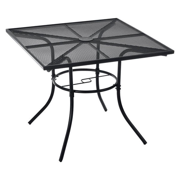 Global Industrial® Interion Mesh Cafe Table and Chair Sets, Square, 48 x 48 x 29, Black Top, Black Base/Legs (GBE695973) Each