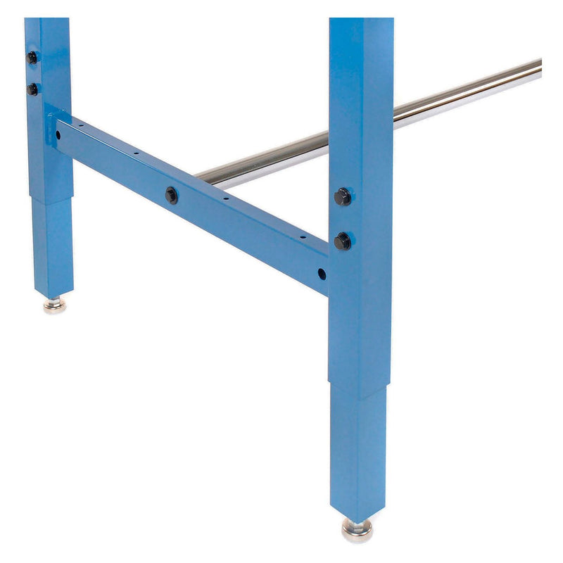 Global Industrial® Adjustable Height Heavy Duty Workbenches, 5,000 lbs, 60 x 30 x 31.63 to 43.63, White/Blue (GBE606976BL) Each