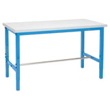Global Industrial® Adjustable Height Heavy Duty Workbenches, 5,000 lbs, 60 x 30 x 31.63 to 43.63, White/Blue (GBE606976BL) Each