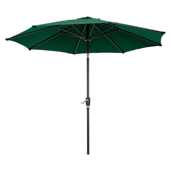 Global Industrial® Outdoor Umbrella with Tilt Mechanism, 102" Span, 94" Long, Green Canopy, Black Handle (GBE695329) Each