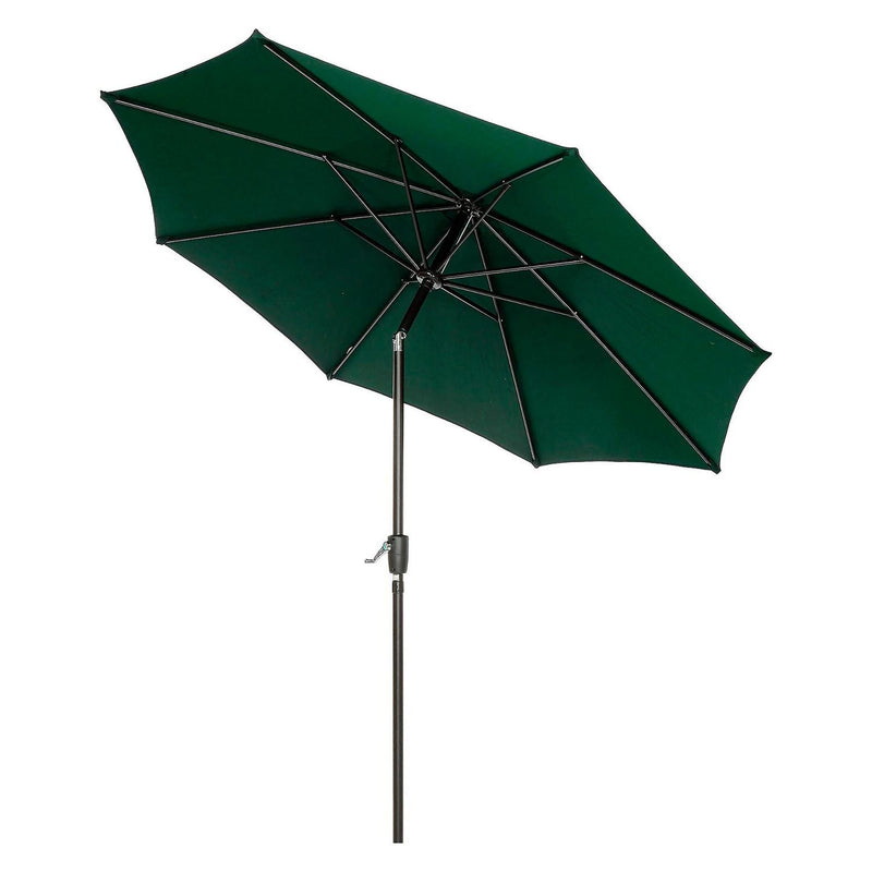 Global Industrial® Outdoor Umbrella with Tilt Mechanism, 102" Span, 94" Long, Green Canopy, Black Handle (GBE695329) Each