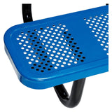 Global Industrial® Perforated Steel Picnic Table, Square, 81 x 81 x 29.5, Blue Top, Blue Base/Legs (GBE694551BL) Each