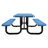 Global Industrial® Perforated Steel Picnic Table, Rectangular, 72 x 62 x 29.5, Blue Top, Blue Base/Legs (GBE694555BL) Each