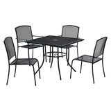 Global Industrial® Interion Mesh Cafe Table and Chair Sets, Square, 48 x 48 x 29, Black Top, Black Base/Legs (GBE695973) Each