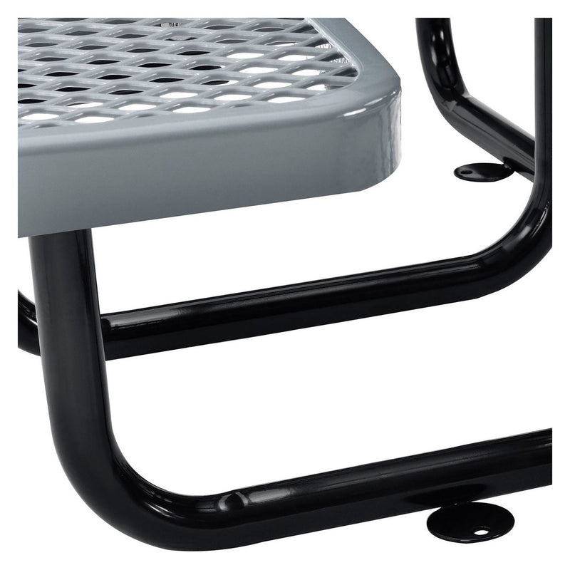 Global Industrial® Expanded Steel Picnic Table, Round, 46" Dia x 29.5"h, Gray Top, Gray Base/Legs (GBE277150GY) Each