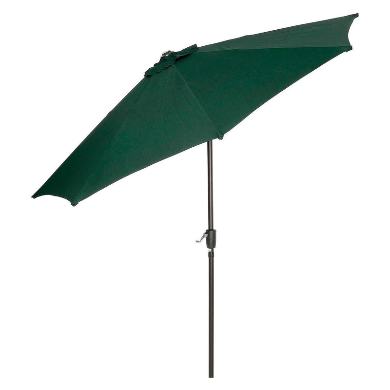 Global Industrial® Outdoor Umbrella with Tilt Mechanism, 102" Span, 94" Long, Green Canopy, Black Handle (GBE695329) Each