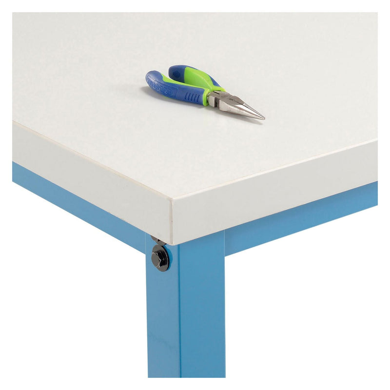 Global Industrial® Adjustable Height Heavy Duty Workbenches, 5,000 lbs, 60 x 30 x 31.63 to 43.63, White/Blue (GBE606976BL) Each