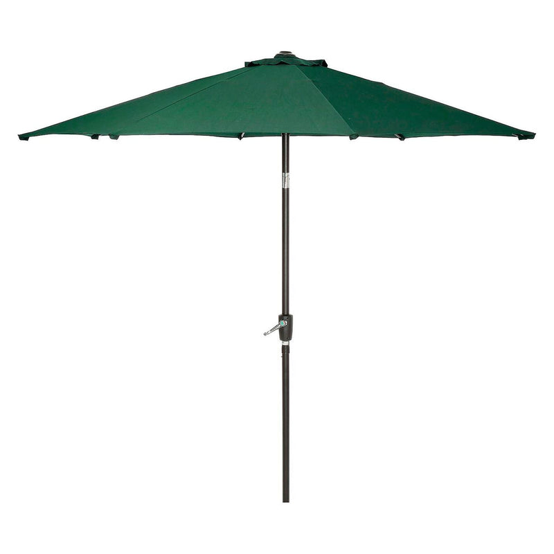 Global Industrial® Outdoor Umbrella with Tilt Mechanism, 102" Span, 94" Long, Green Canopy, Black Handle (GBE695329) Each