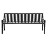 Global Industrial® Steel Slat Benches with Back, 72 x 26 x 31, Black (GBE694854BKKD) Each