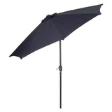 Global Industrial® Outdoor Umbrella with Tilt Mechanism, 102" Span, 94" Long, Navy Blue Canopy, Black Handle (GBE695328) Each