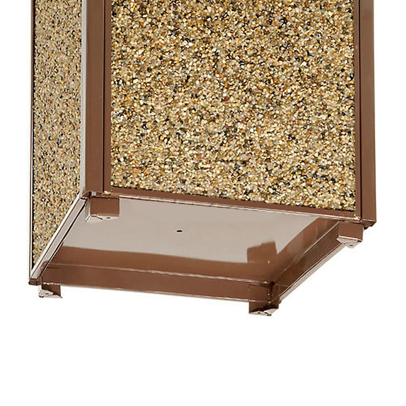 Global Industrial® Stone Panel All Weather Trash Receptacle Urn, Open Ashtray Top, 24 gal, Steel, Brown (GBE238243BN) Each