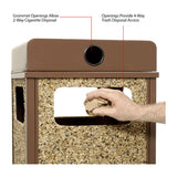 Global Industrial® Stone Panel All Weather Trash Receptacle Urn, 24 gal, Steel, Brown (GBE238241BN) Each